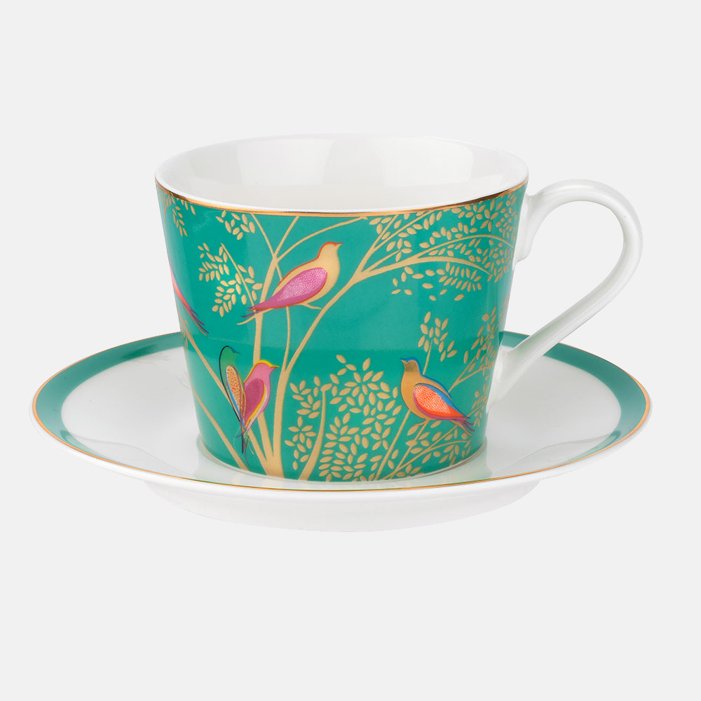 Tasse à thé oiseau vert