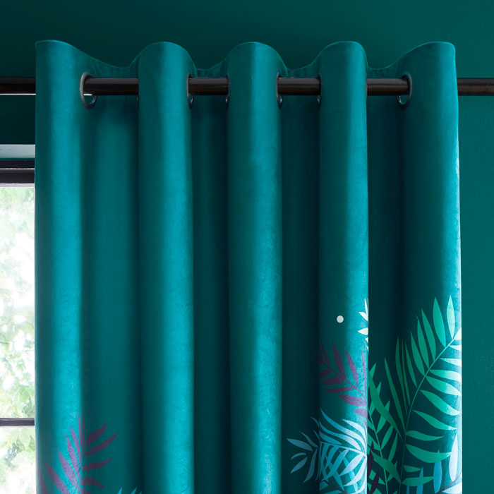 Teal Heron Ready Made Curtains