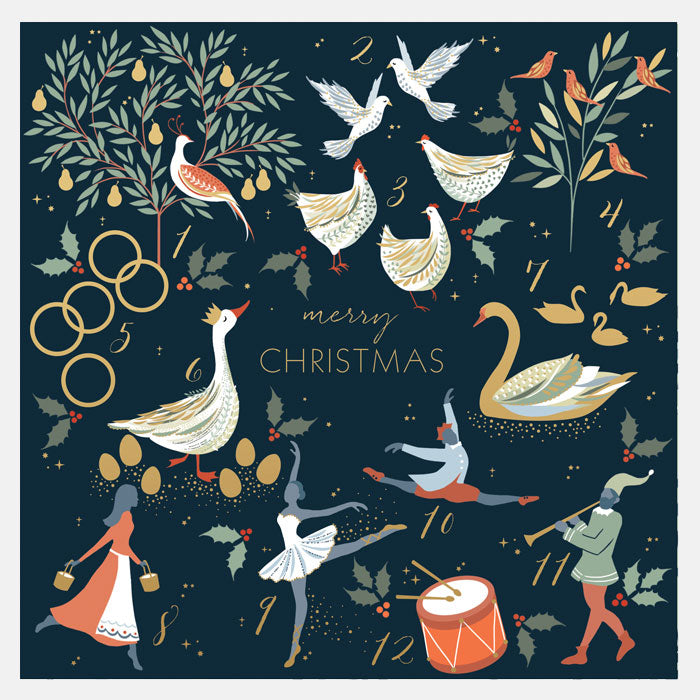 Twelve Days of Christmas Cards - Assorted Set of 10