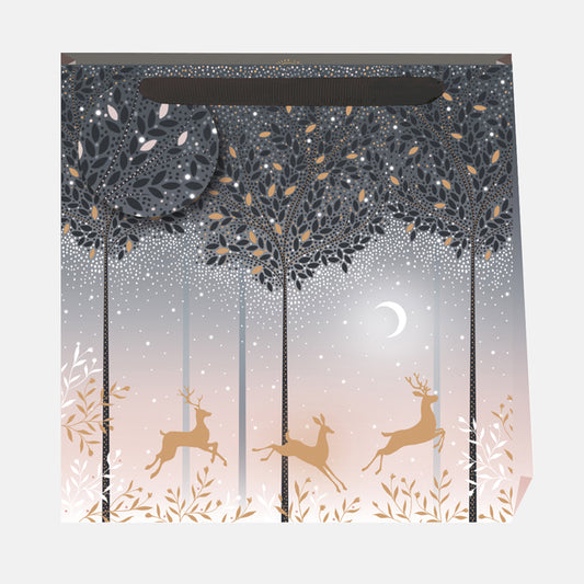 Moonlit Deer Blush & Grey Ombre Large Bag