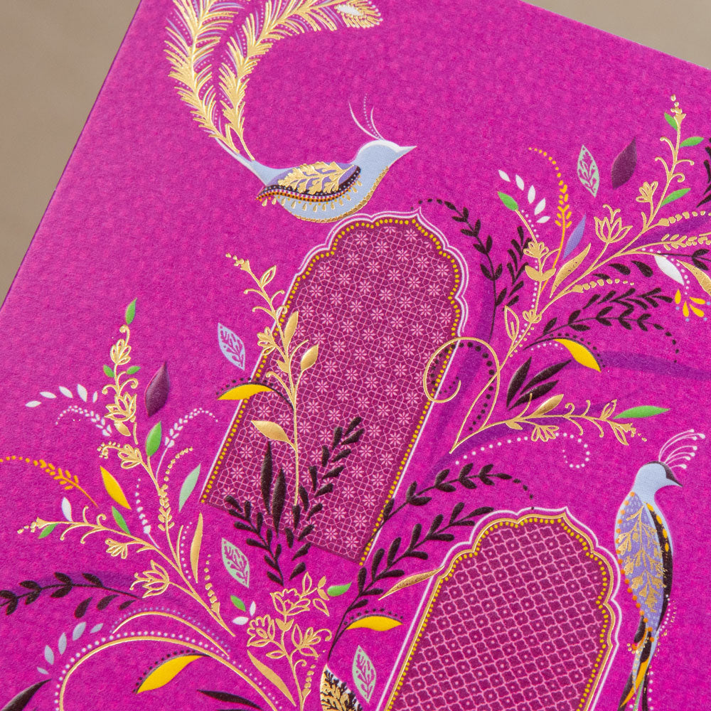 Mauve Birds and Lattice Card
