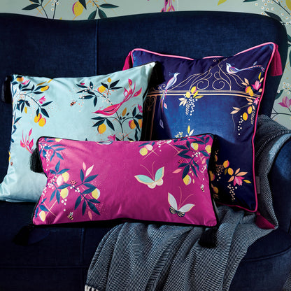 Deep Mauve Orchard Butterfly Feather Filled Cushion