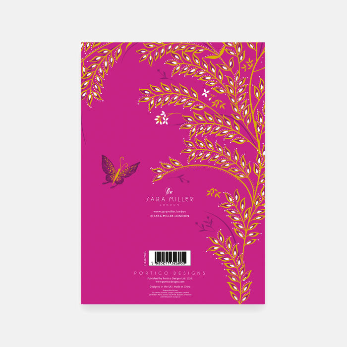 The back of the diary showing the design spreading across the back.