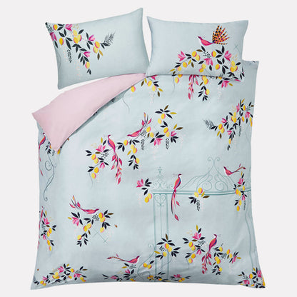 Duck Egg Orchard Birds Bed Linen