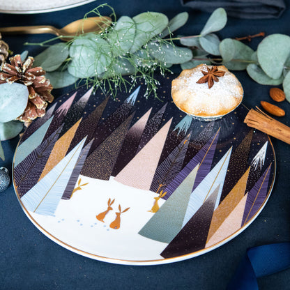 Frosted Pines Rabbit Serving Plate