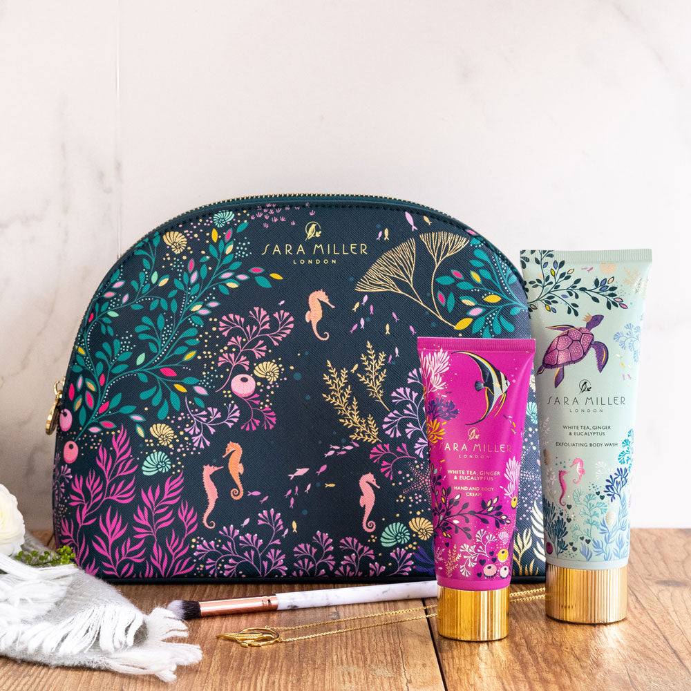 Underwater Spa Large Navy Cosmetic Bag 