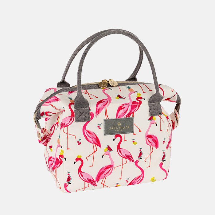 Cool bag with flamingo pattern on a white background