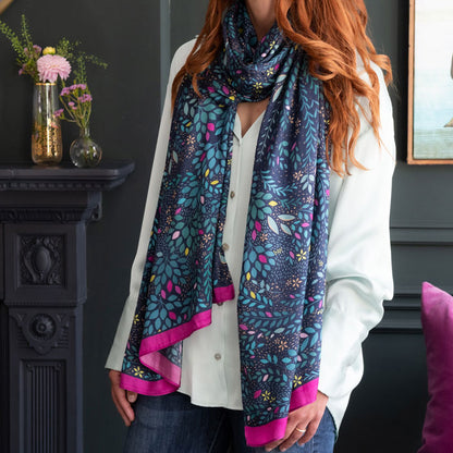 Midnight Hummingbird Paradise Scarf