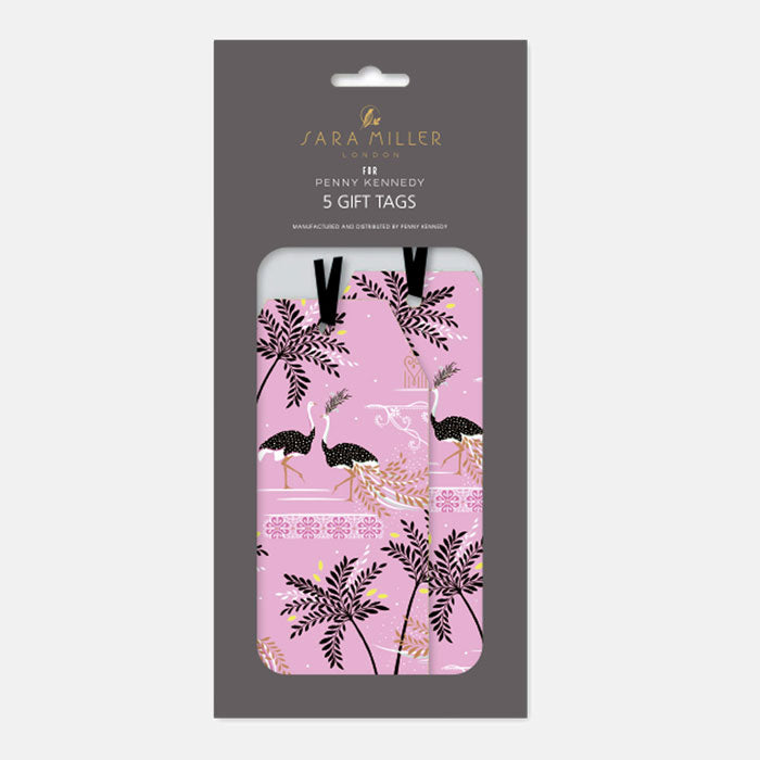 Iced Ostrich & Palms Gift Tags Set 5