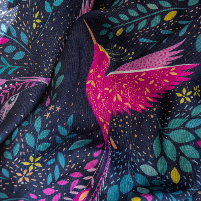 Midnight Hummingbird Paradise Scarf