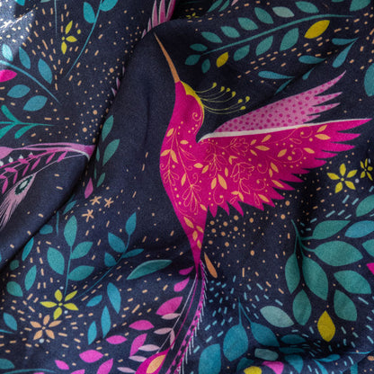 Midnight Hummingbird Paradise Scarf