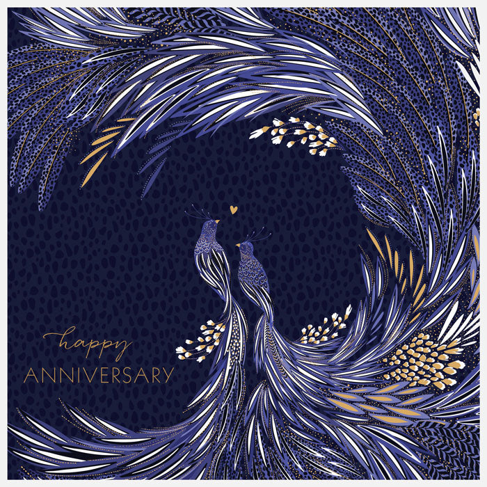 Feather Swirl Anniversary Large Card