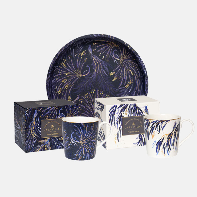 Peacock Parade & Tail Feathers Mug & Tray Bundle (worth £52)