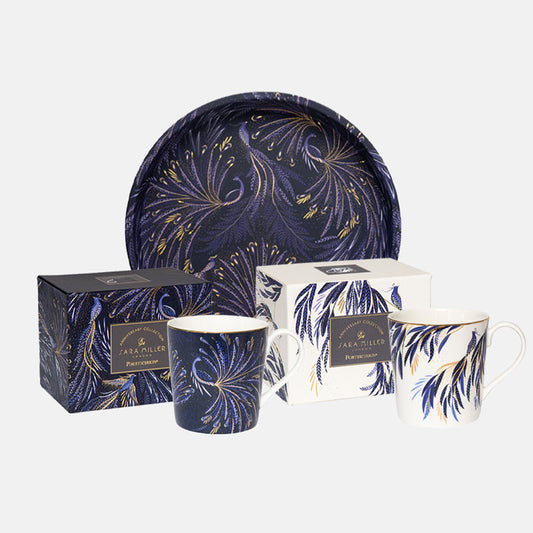 Peacock Parade & Tail Feathers Mug & Tray Bundle (worth £52)