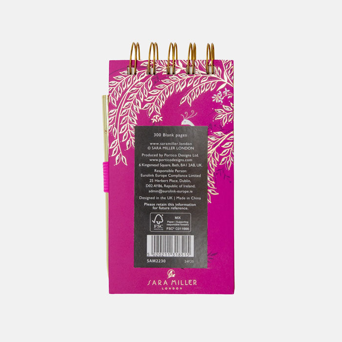 Back of notepad and pen set.