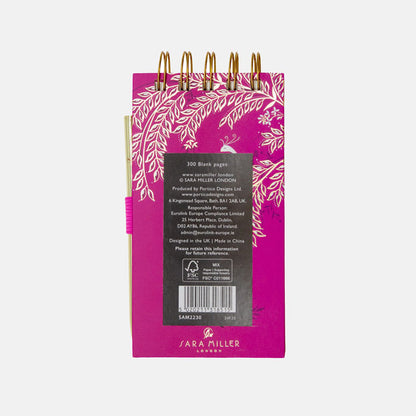 Back of notepad and pen set.