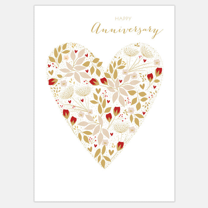 Anniversary Floral Heart Card