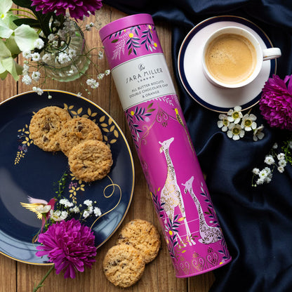 Basking Giraffes All Butter Chocolate Chip & Orange Biscuits Tin