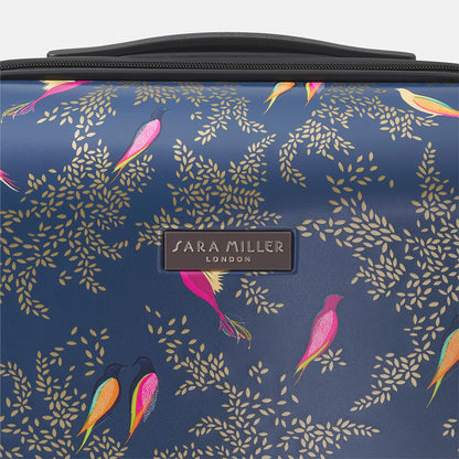 Close up of Sara Miller London embossed logo.