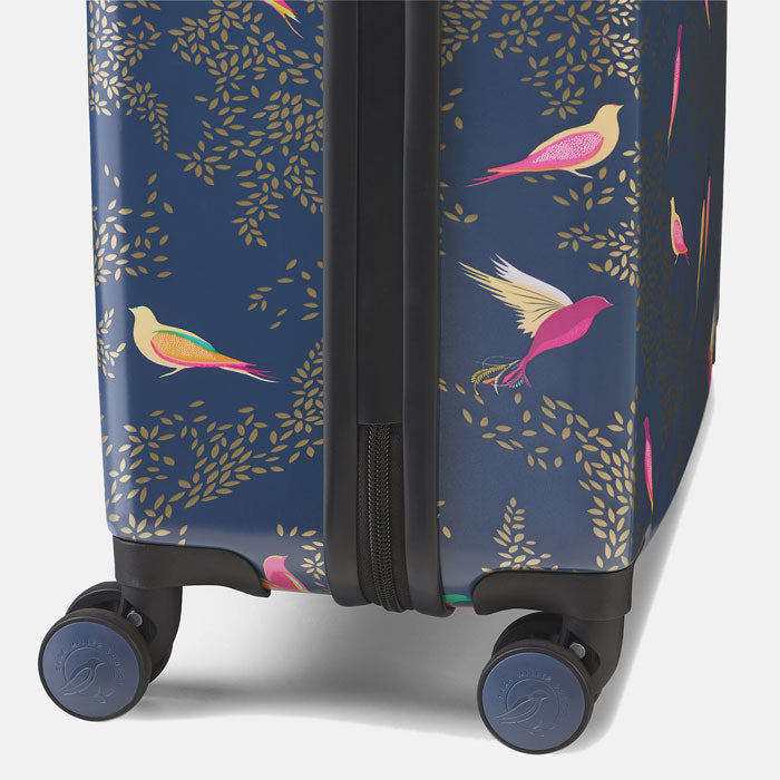 Shows wheels with Sara Miller London embossed logo.