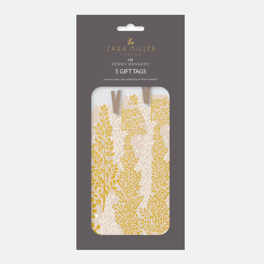 Decorative gift tags with floral design.