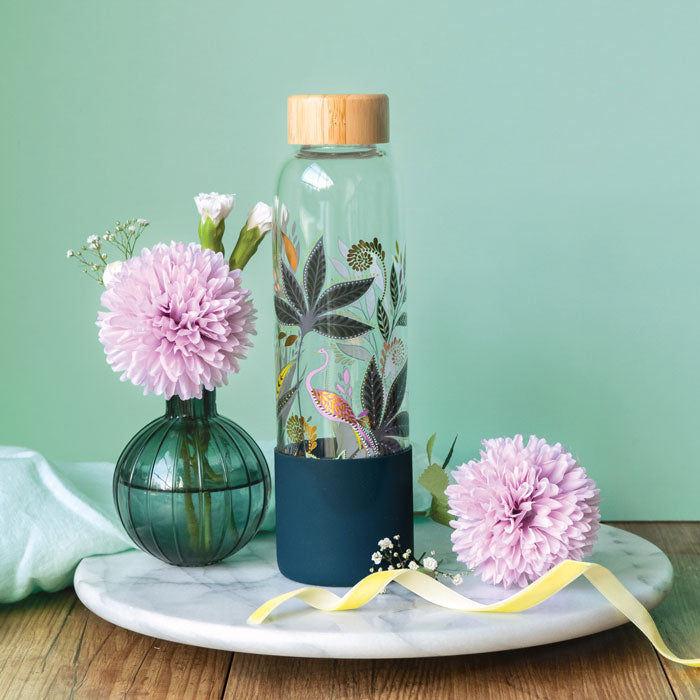 Botanic Paradise Glass Water Bottle