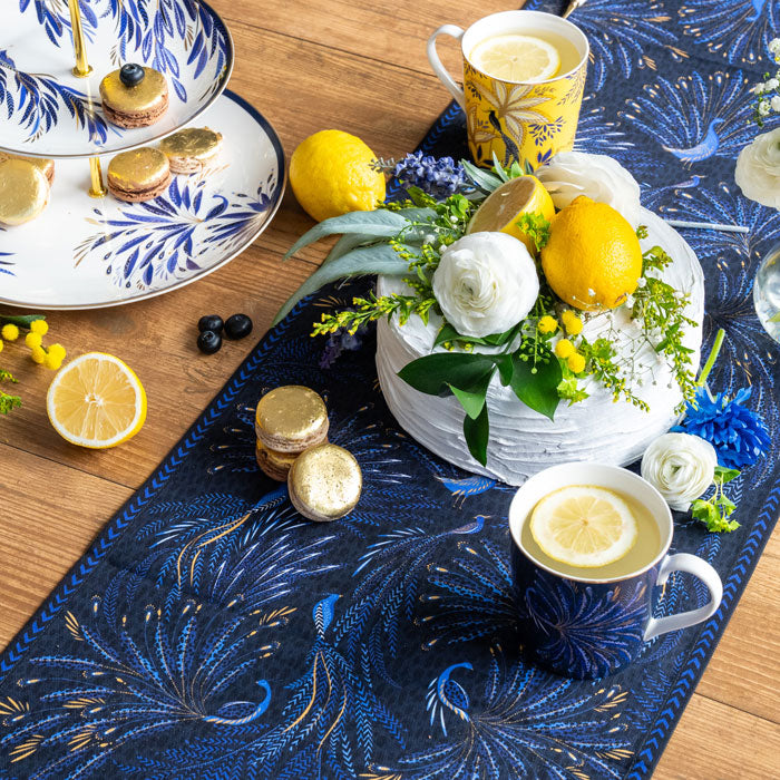 table runner 金彩「瑞雲」　帯リメイク Peacock Parade Table Runner | Sara Miller London