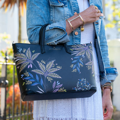 Black Botanic Medium Tote