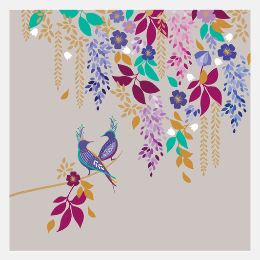 Bird Pair with Blossom Card