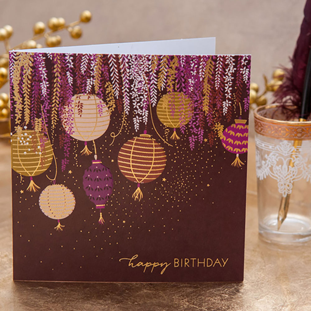 Happy Birthday Oriental Lanterns Card