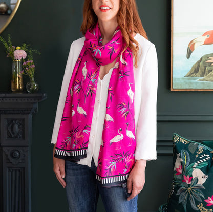 Pink Heron Scarf