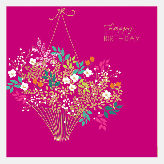 Happy Birthday Flower Basket Card
