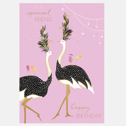 Dancing Ostriches Special Friend Birthday Card