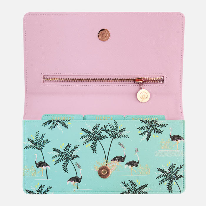 Ostrich & Palms Travel Wallet