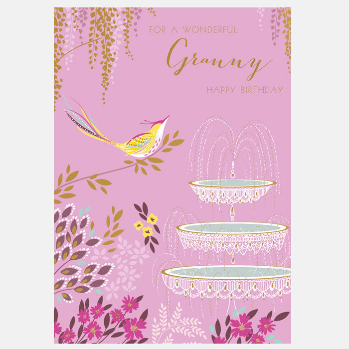 Blossom Songbird Granny Birthday Card