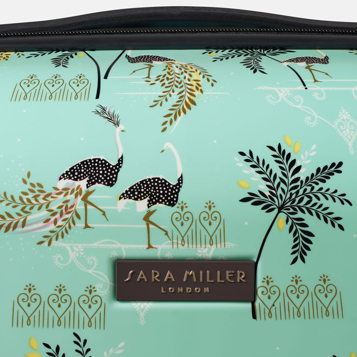 Mint Ostrich & Palms Large Case