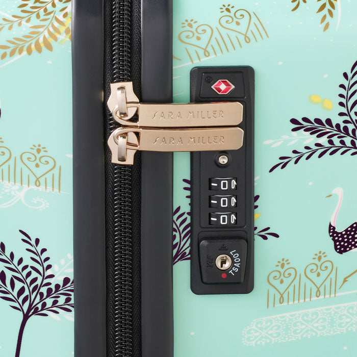 Mint Ostrich & Palms Large Case