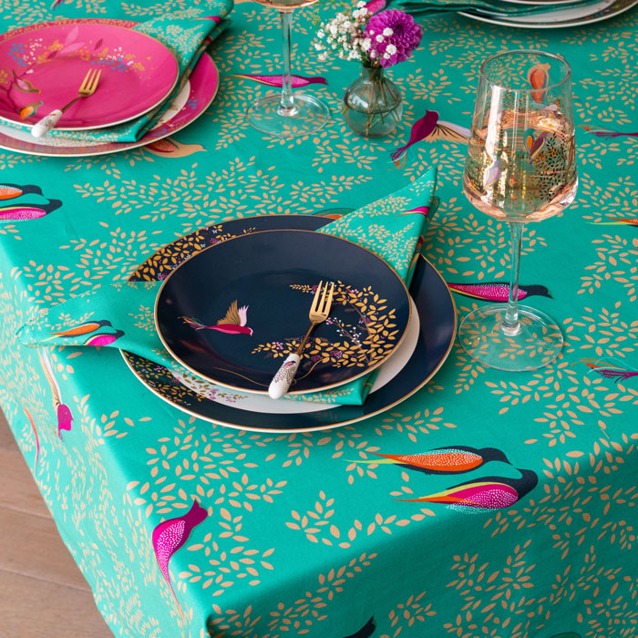 Green Birds Tablecloth