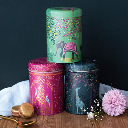 India Round Tin Caddies - Set of 3