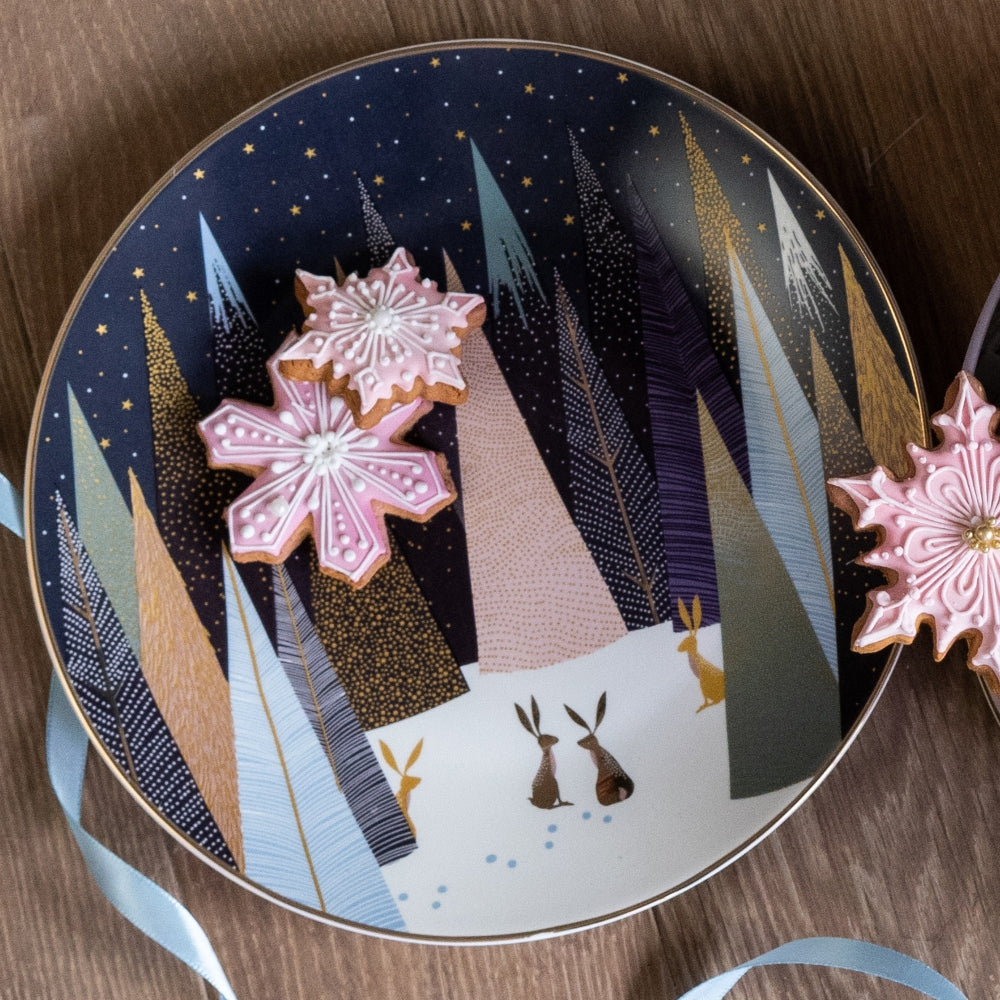 Frosted Pines Rabbit Serving Plate