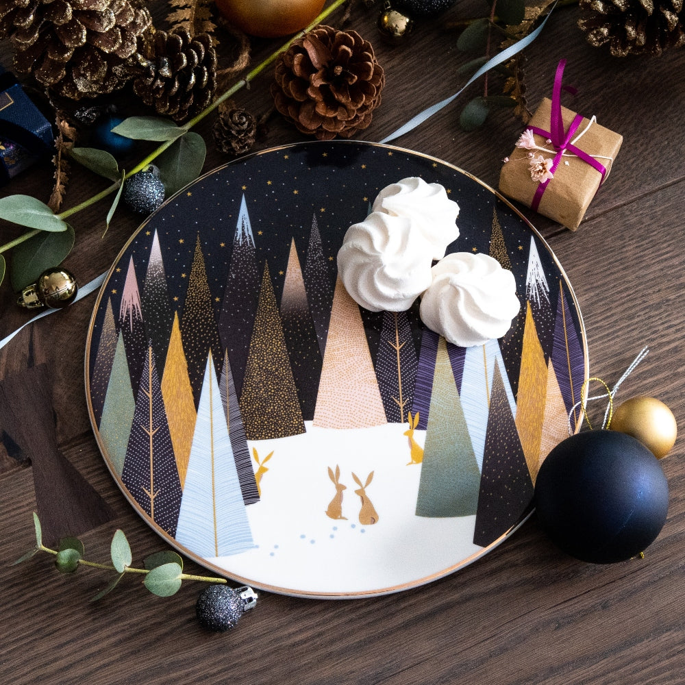 Frosted Pines Rabbit Serving Plate
