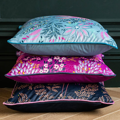 Mauve Songbird Velvet Cushion