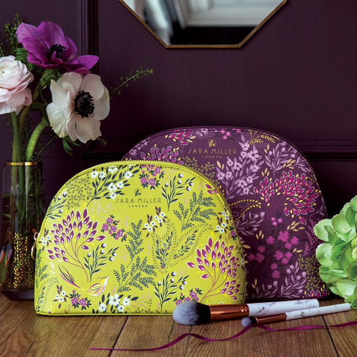 Lime Songbird Medium Cosmetic Bag