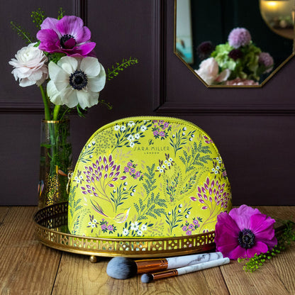 Lime Songbird Medium Cosmetic Bag
