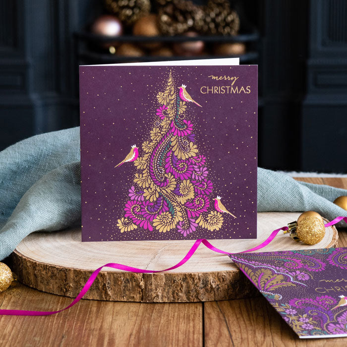 Robin Filigree Christmas Cards - Assorted Set of 10
