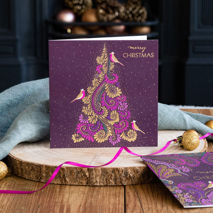 Robin Filigree Christmas Cards - Assorted Set of 10