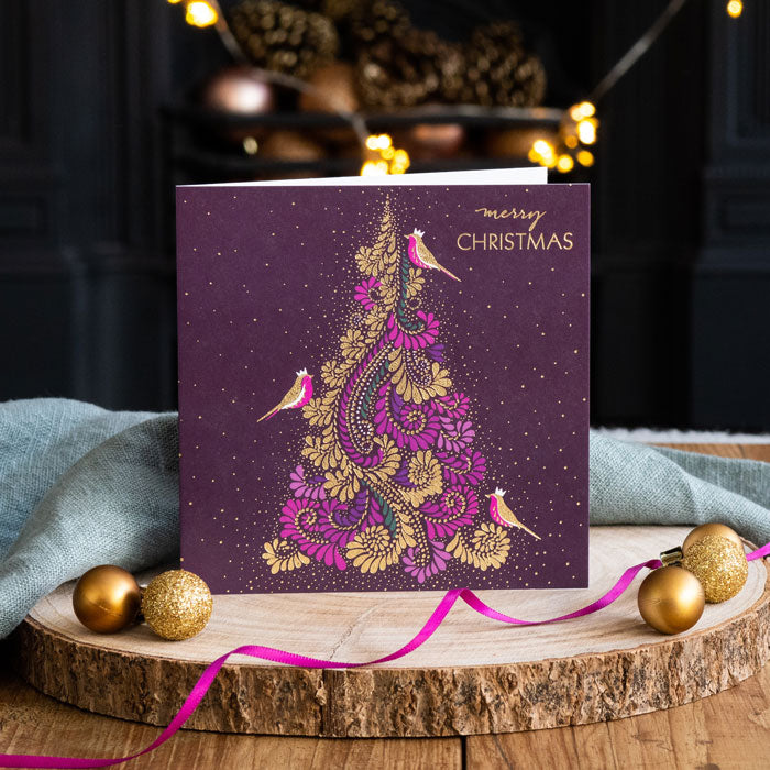 Robin Filigree Christmas Cards - Assorted Set of 10