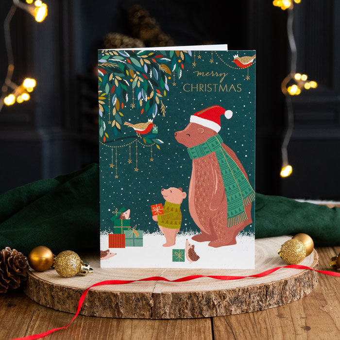 Bear and Robin Christmas Card