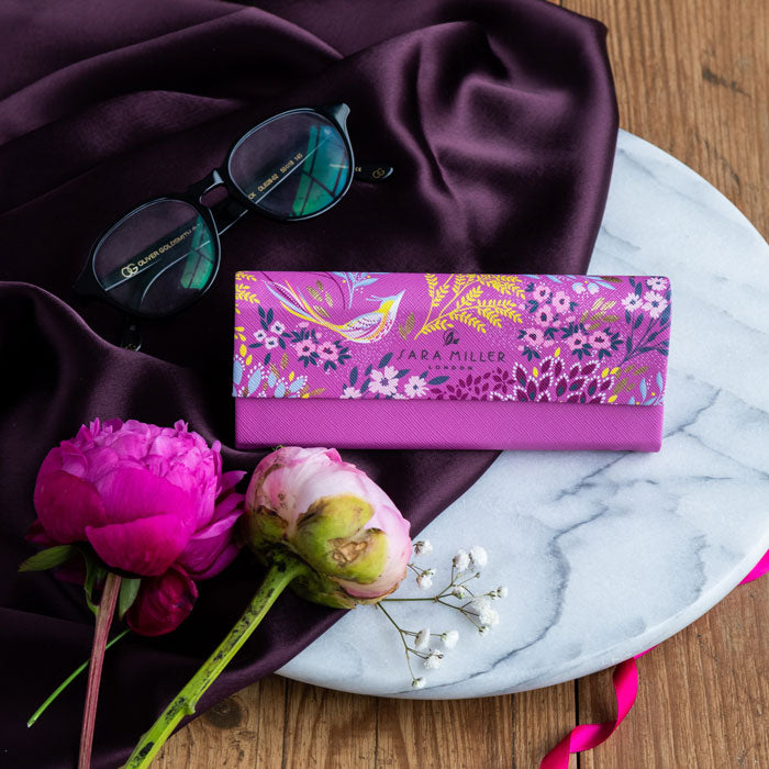 Mauve Songbird Glasses Case