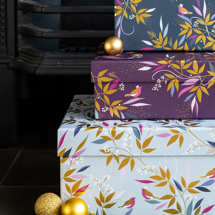 Mistletoe & Wine Christmas Gift Boxes - Set of 3